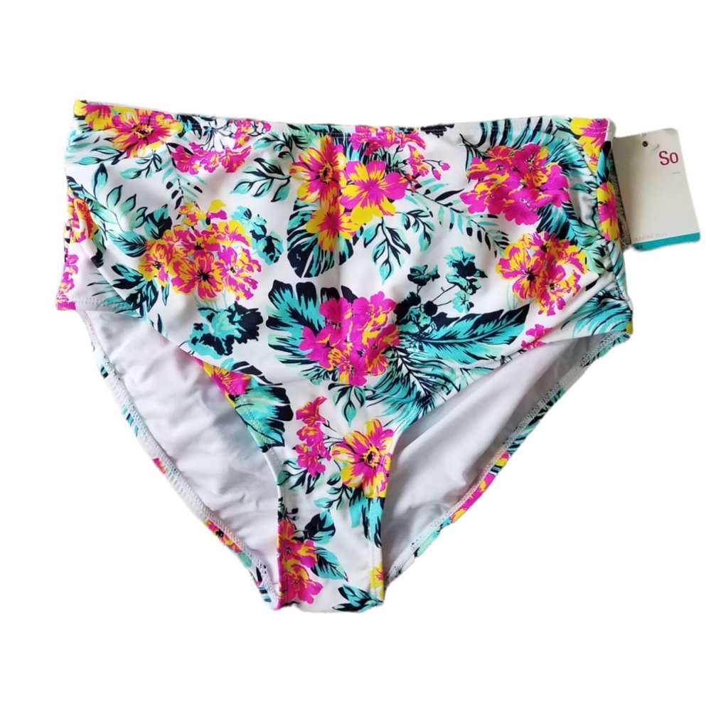 💖💖NWT SO HIGH WAIST FLORAL BIKINI BOTTOMS (0X -JR.)